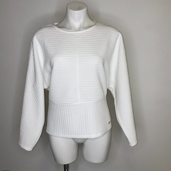 Andrew Marc New York White Long Sleeve Top - Picture 1 of 6